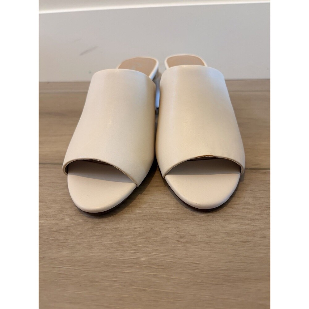 Nanette Lepore Dani Parchment cream nude off white bone mules slides heels 8 - Picture 6 of 9